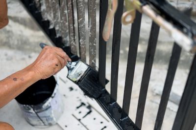 Galvanized Fence Painting