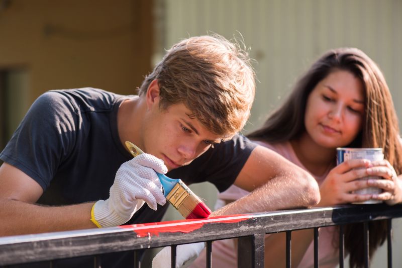 Galvanized Fence Painting